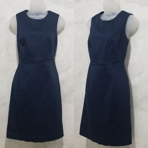 Boden Sheath Dress Sleeveless Navy Blue Knee Length 8R